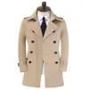 Men's Trench Coats Thin Spring And Autumn Clothes Middle-Aged Teenage Double-Row British Slim Mid-Length Khaki Windbreakers