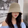 Breite Krempe Hüte Sommer Strand Sonnenschutz Eimer Hut Aushöhlen Handgemachte Gehäkelte Kuppel Dame Elegante Floppy Caps Gorras