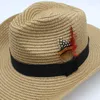 Basker sexig cowgirl hatt med hakan rem västra halm cowboy sommar formbar trädgårdsarbete solhat semester pool party strand jazz mössa