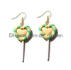 Boucle d'oreille bâton pour femmes résine bonbons sucette boucles d'oreilles enfants bijoux sur mesure à la main filles mignonnes coeur Dangle livraison Smthj