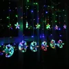 Batteridriven 2 5m 138LEDS Moon Star Curtain String Lights Ramadan Dekorationer Garlandslampa för julfest bröllop Y200903295S
