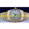 Store361 Yeni Gel Ladies 18kt Gold Elmas Başkan Black Diamond Dial -179138323L