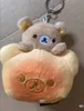 Plysch nyckelringar rilakkuma bröd plysch nyckelring korilakkuma björn kawaii söt väska nyckelringar anime nyckel kedja nyckeling flickor leksaker liten gåva 230927