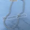 Diamantbattad 8mm isad ut kubansk länkkedja VVS Moissanite Studded Cuban Diamond Necklace Hip Hop Ready to Ship Cuban