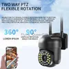 Objectif CCTV EU 3MP caméra de Surveillance sans fil extérieure 5G double bande WIFI Mini caméra IP PTZ suivi automatique moniteur de sécurité à domicile intelligent Cam YQ230928