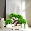 Decorative Flowers Artificial Bonsai Tree Fake Plant Potted House Plants Mini Faux For Bookshelf Bedroom Tabletop Home Decor