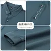 Chemises habillées pour hommes Chemise de soie de glace de haute qualité à manches longues T-shirt d'impression respectueux de la peau 2023 Automne Mode Simple Business Beau Party Tops 230927