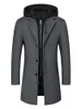 Men's Wool Blends Winter Coat 2024 Solid Color Men Fashion Casual Business Midlength Top Trench Male Oversized M4XL 230928