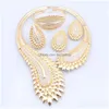 Ensembles de bijoux de luxe Dubai Gold Color Big Collier Boucles d'oreilles pour femmes Accessoires de mariée Cadeau Bijoux indiens 221109 Drop Delivery Dhcr9