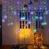 クリスマスの装飾スノーフレークライトクリスマスカーテン屋内屋外照明装飾新年飾りホリデーホームの装飾