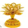 Gold Batterie Buddha Musik Lautsprecher Lampe Blume Fancy Bunte wechselnde LED Lotusblume Romantische Hochzeitsdekoration Party Lamps311q