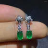 Boucles d'oreilles classiques en émeraude verte pour femmes, bijoux fins en argent Sterling 925, cadeau de Date pour fille
