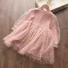 Kız Elbiseleri Menoea Bebek Kız Sevimli Kostüm Sonbahar 2023 Çocuklar Uzun Puflu Kılı