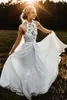 Vintage koronkowe sukienki ślubne kantarki szyfon szyfry ślubne suknie ślubne