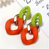 スティックYaologe Korean New GeoMetric Acrylic Irregar Hollow Circle Square Drop earrings for women metal party Jewelry秋のdang