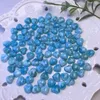 Lösa ädelstenar 1 PC Fengbaowu Natural Larimar Heart Jewelry Making For Pendant Earring Crystal Healing Stone Fashion Gift Diy Accessories