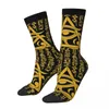 Chaussettes pour hommes drôle oeil d'horus hiéroglyphes rétro ancienne egypte égyptien Hip Hop fou équipage chaussette cadeau motif imprimé