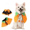 Cat Costumes Adjustable Halloween Pet Pumpkin Cloak Plush Soft Double-sided Orange Dog Cape Festival