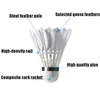 Balls 12PCS Goose Feather Shuttlecocks Badminton Outdoor Sport Shuttlecock White For Training Game Flying Stability Durable 230927