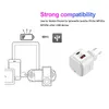 PD 20W Type C Charger 2 Ports Quick Charge QC3.0 USB-C Fast Charging Mini Travel Wall Charger Adapter للهاتف