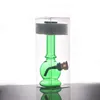 Grön mini -vattenpipa reser färgglad glas vatten dab rigg bong tobak rökrör återvinnare aska catcher med downstem metall torr ört skål