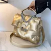 shoulder bags 8 colors simple solid color leather handbags niche design embroidery fashion tote bag soft and light space cotton women handbag in winter 2608#