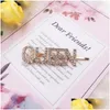 Accessoires de cheveux 50 couleurs Femmes Épingles à cheveux Clips Lettre Strass Bobby Pins Side Bangs Barrettes Chapeaux Filles Mode Drop Delive DHC5Y