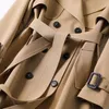 Womens Trench Coats Coat MidLength Spring and Autumn Korean Style Large Size Small British Overknee 230927