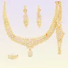 Jewelry Sets for Women Dubai 24k Gold Color India Nigeria Regalos de boda Pendientes Pulseras Ring Juego de anillo Etiopía 2014619759