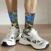 Chaussettes pour hommes Chaussette folle drôle pour hommes Les saisons changeantes Harajuku Gustav Klimt Patting Art Happy Motif respirant Imprimé Boys Crew