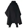 Herr ull blandar Cape Medium Long Bat Hoodie Autumn Winter Wool Coat Men's Individualitet Son Front kort efter lång 230927