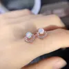 Ohrstecker Feiner Schmuck 925 Sterling Silber mit natürlichen Edelsteinen Damen Luxus Vintage runder weißer Opal Ohrunterstützung Detec