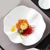 Kommen 1 st Japanse stijl creatieve witte heteromorfe schelp eetplaat thuis keuken restaurant benodigdheden steak salade fruitschaal