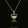 Ожерелья с подвесками, милые украшения в форме сердца для женщин и женщин, подарок, золотой цвет, подвеска со стразами, ожерелье, арабский шарм