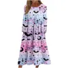 Casual Dresses Long Dress Gracieful Mid-Calf Women Winter 2023 Runda nackärmar Halloween Frocks Dising Girls Ropa de Mujer