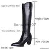 Stivali 2023 Donne di Inverno Stivali Occidentali Neri Tacchi grossi Stivali Alti Al Ginocchio Scarpe Moda Slip On Punta a punta Stivali da Cowgirl x0928