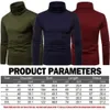 Men's T-Shirts Fashion Men's Casual Slim Fit Basic Turtleneck Knitted Sweater Plus Velvet High Collar Pullover Male Double Autumn Winter Tops 230927