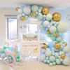 84-teiliges Set Macaron Blau Pastell Luftballons Girlande Bogen Set Konfetti Geburtstag Hochzeit Babyparty Jubiläum Party Dekoration1265U