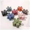 Hair Accessories Autumn Small Flower Shaped Clips For Women Plastic Hairpins Kids Frosted Crab Claw Clip Barrette Drop Delivery Produ Dhdp2