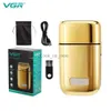 Electric Shaver VGR 398 Electric Golarka Personal Care Care USB mini twarz Razor ładowna przenośna pełna metalowa skórzana obudowa wzajemna V398 YQ230928