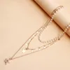 Choker Trendy Pearl Necklace Star Pendant Layering Halsband smycken