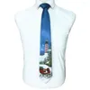 Fazzoletti GUSLESON Cravatta natalizia in seta di qualità 9 cm Cravatte con stampa di moda da uomo Helloween Festival Cravatta con personaggi di design morbido
