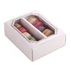 Cadeau cadeau 10pcs / lot boîte de papier blanc avec fenêtre événement fête faveur bonbons chocolat emballage décoration de mariage gâteau carton