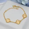 Designer bracelet classic design fashion Four-leaf clover double-sided bracelet for women girls jewelry holiday gift