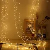 Saiten 200/400 LED Weihnachts-Cluster-Licht mit Fernbedienung im Freien Feuerwerkskörper Fee Kupferdraht String Girlande für Baumkranz