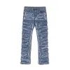 Mens Jeans Retro Buraco Rasgado Angustiado para Homens Reta Lavado Harajuku Hip Hop Solto Denim Calças Vibe Estilo Casual Jean Calças 230927