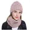 Hüte Schals Handschuhe Sets Frauen Männer Schal Hut Set Beanies Gestrickte Skullies Einfarbig Warme Plüsch Herbst Winter Unisex Halten im Freien #t3g