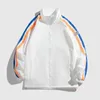 Herrjackor Spring Autumn Jacket Men Sport Streetwear randig modeklå