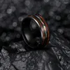 Cluster Rings SHOUMAN 2023 Fashion And Creative Vintage Titanium Steel Black Background Wood Grain Shell Couple Ring Jewelry Source