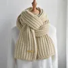 帽子のスカーフ手袋セット冬の模倣カシミアスカーフ女性2023編み韓国スタイルのショール